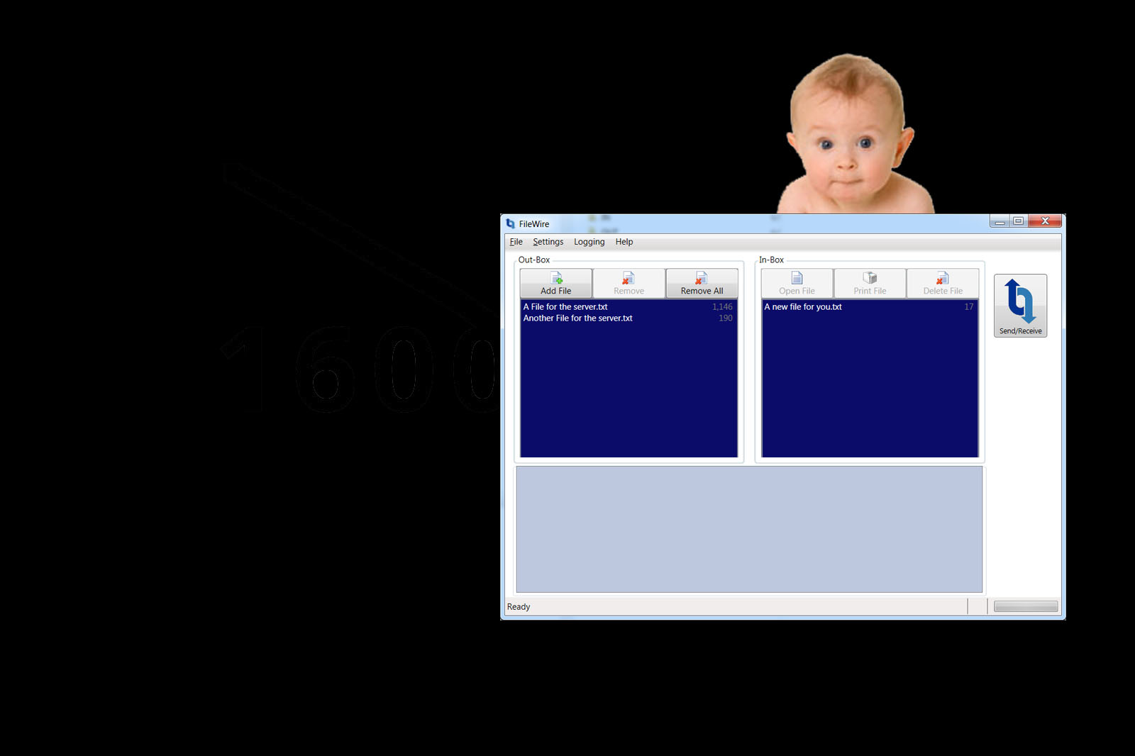A baby using our FTP software.